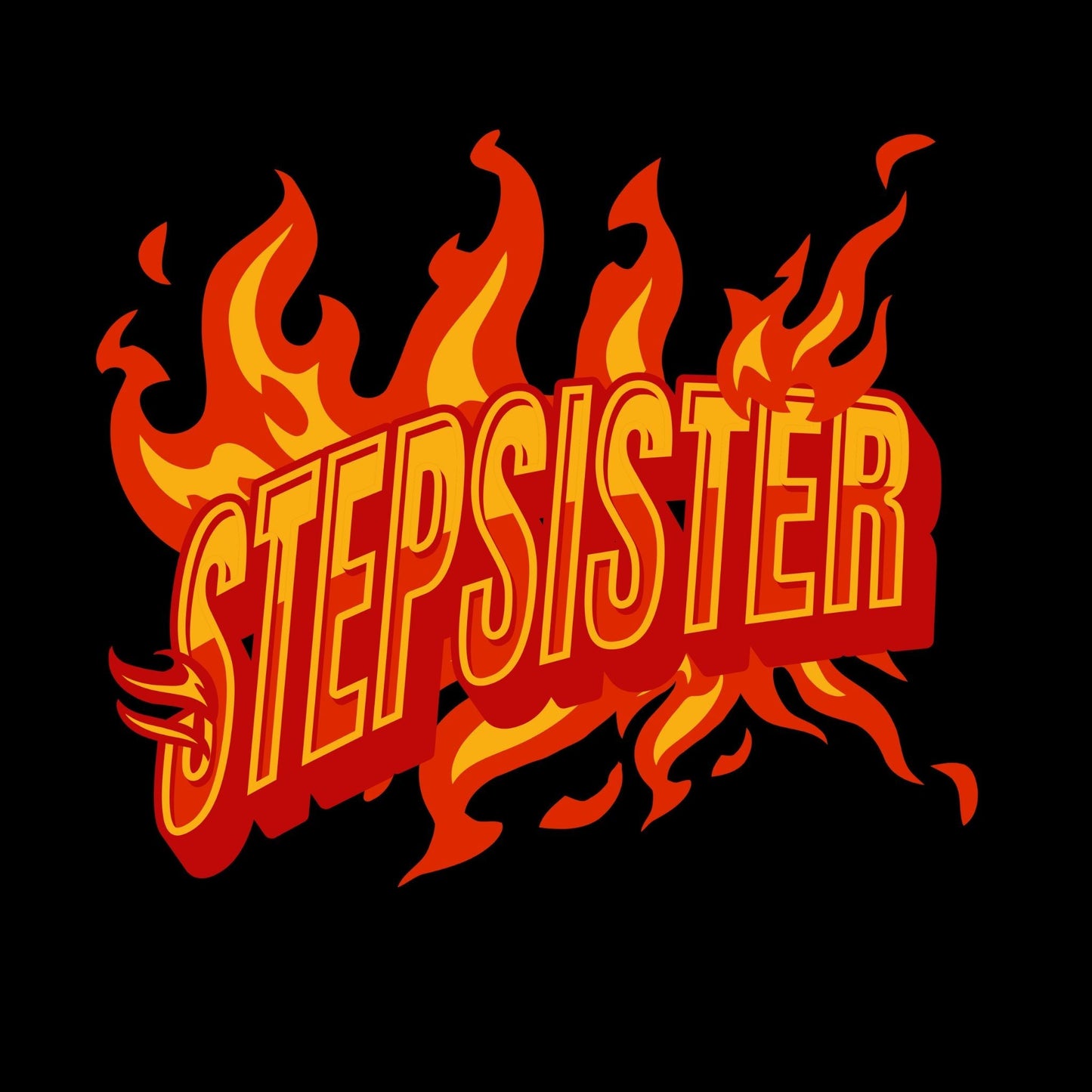 a red and yellow sign that says step sister