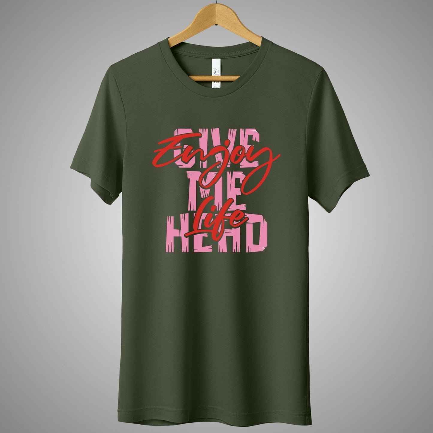 a green t - shirt with the words live, love, and the head printed