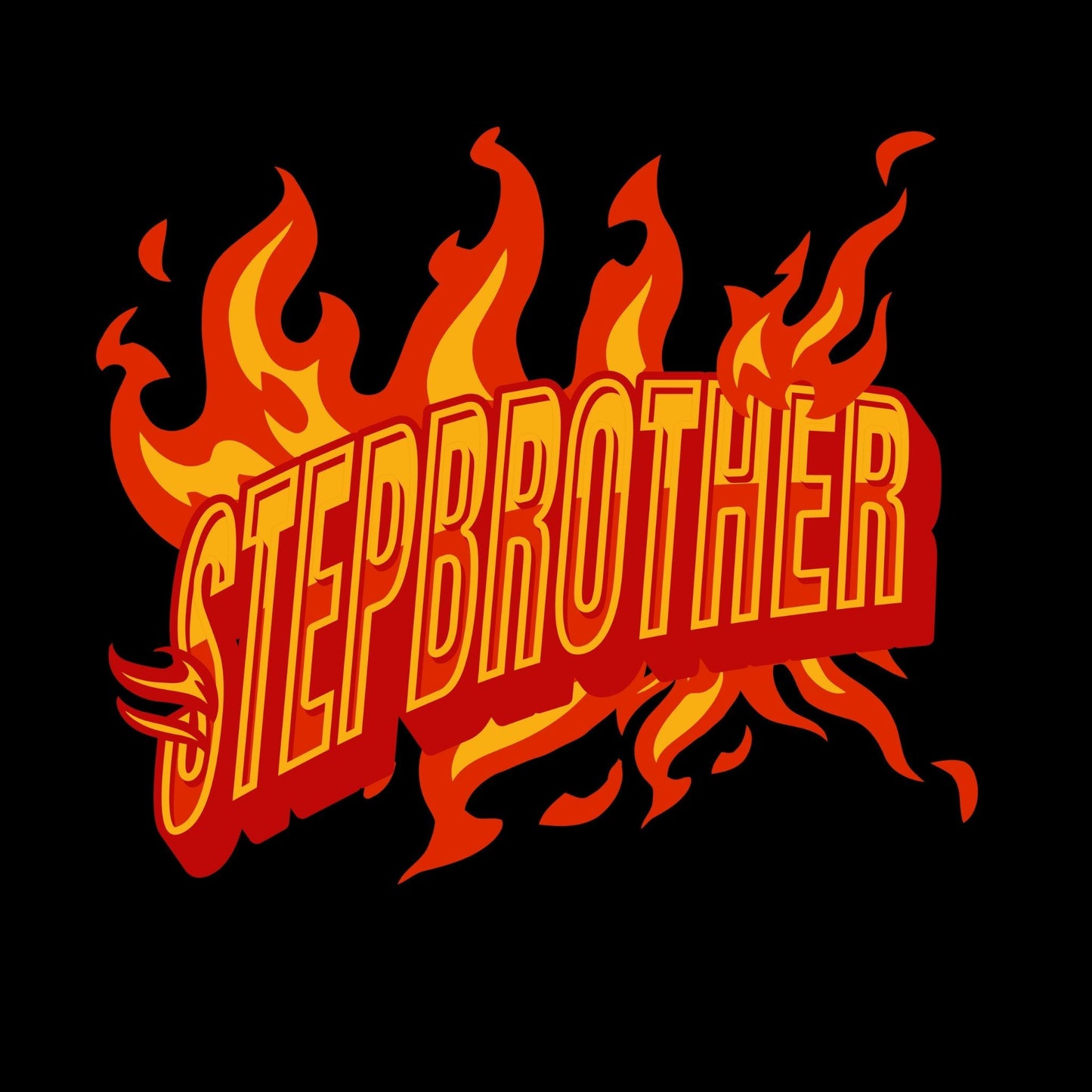a red and yellow sign that says stepbrother