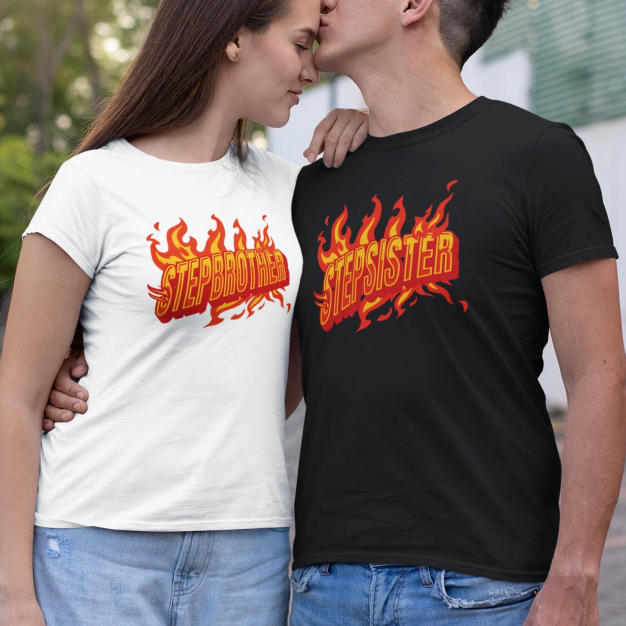 a man and a woman kissing while standing next to each other