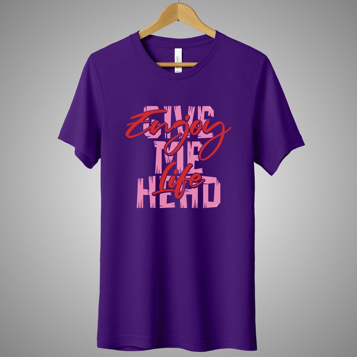 a purple t - shirt with the words five things to the head printed on it