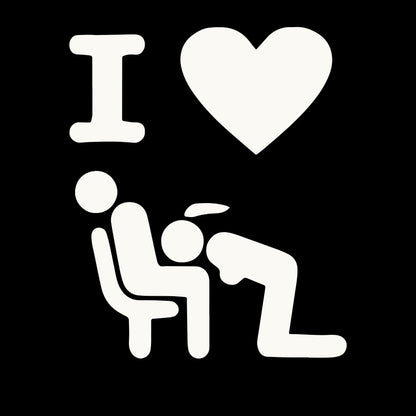 a person sitting in a chair with a heart above them