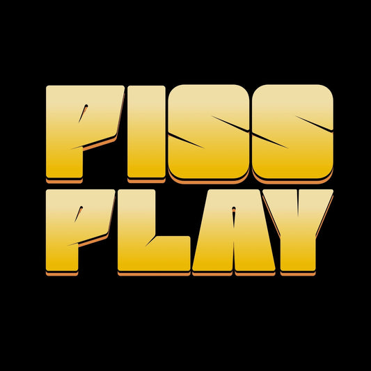 a black and yellow logo with the words fish play