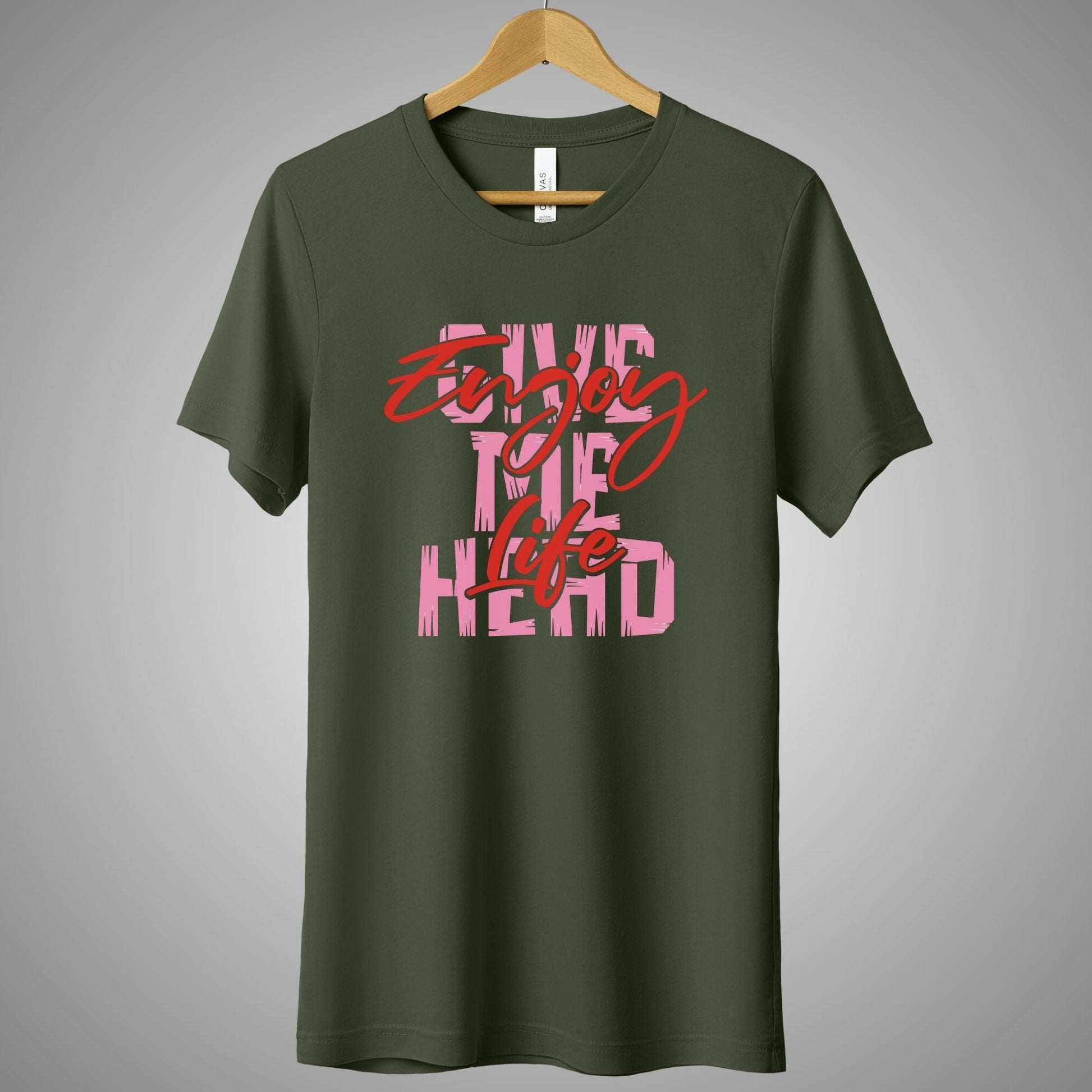 a green t - shirt with the words live, love, and the head printed