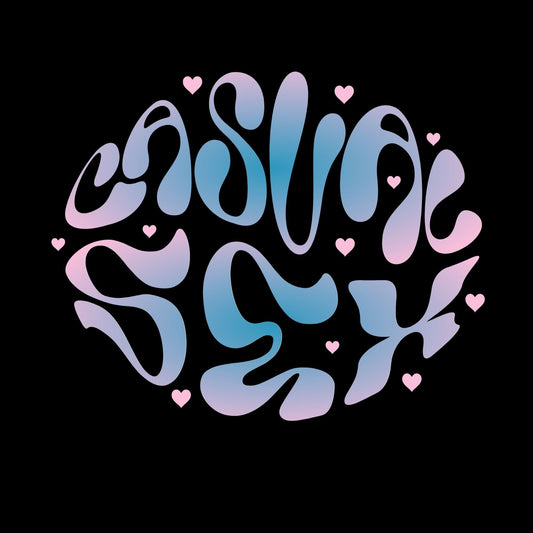 a black background with blue and pink swirls and hearts