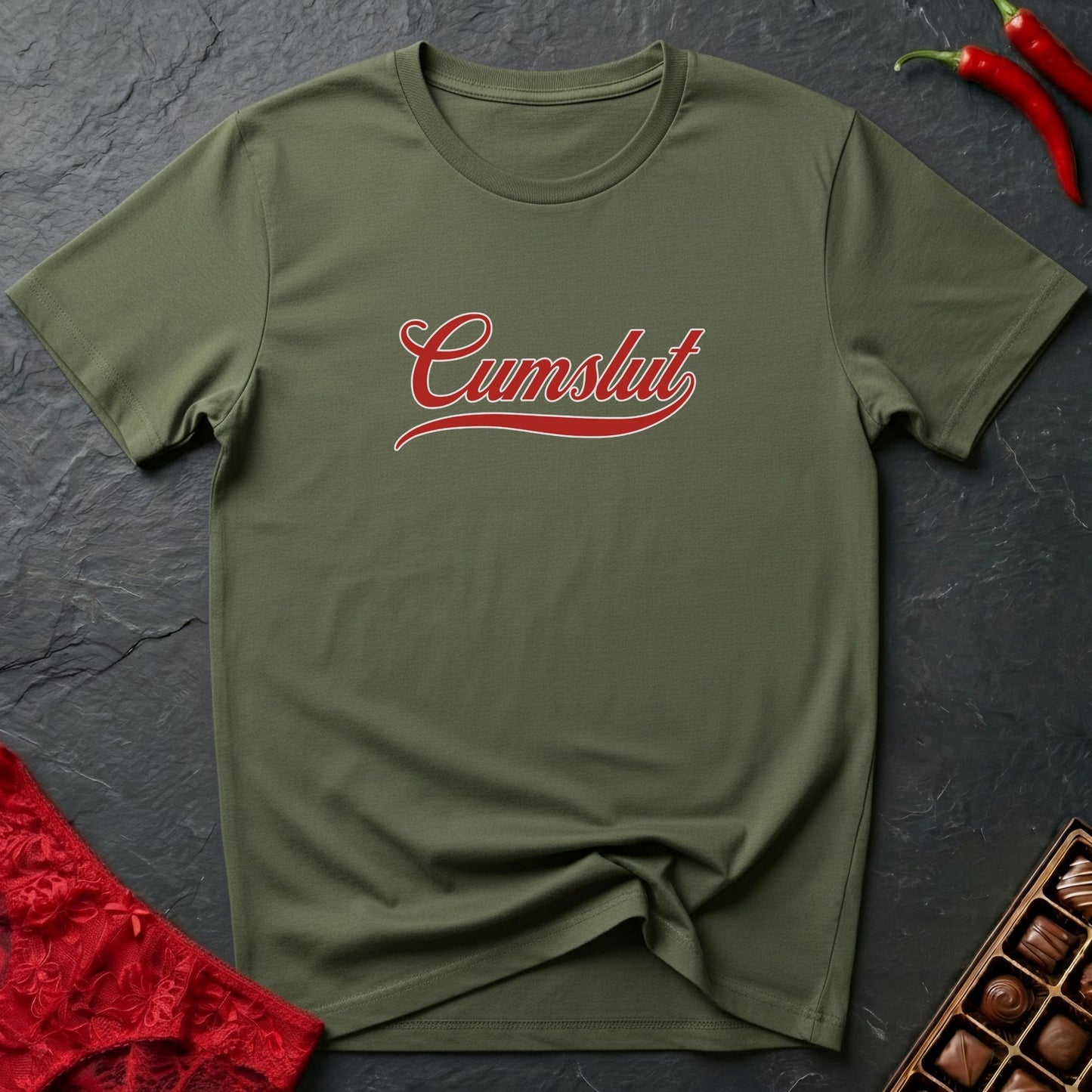 Cumslut Text T-Shirt