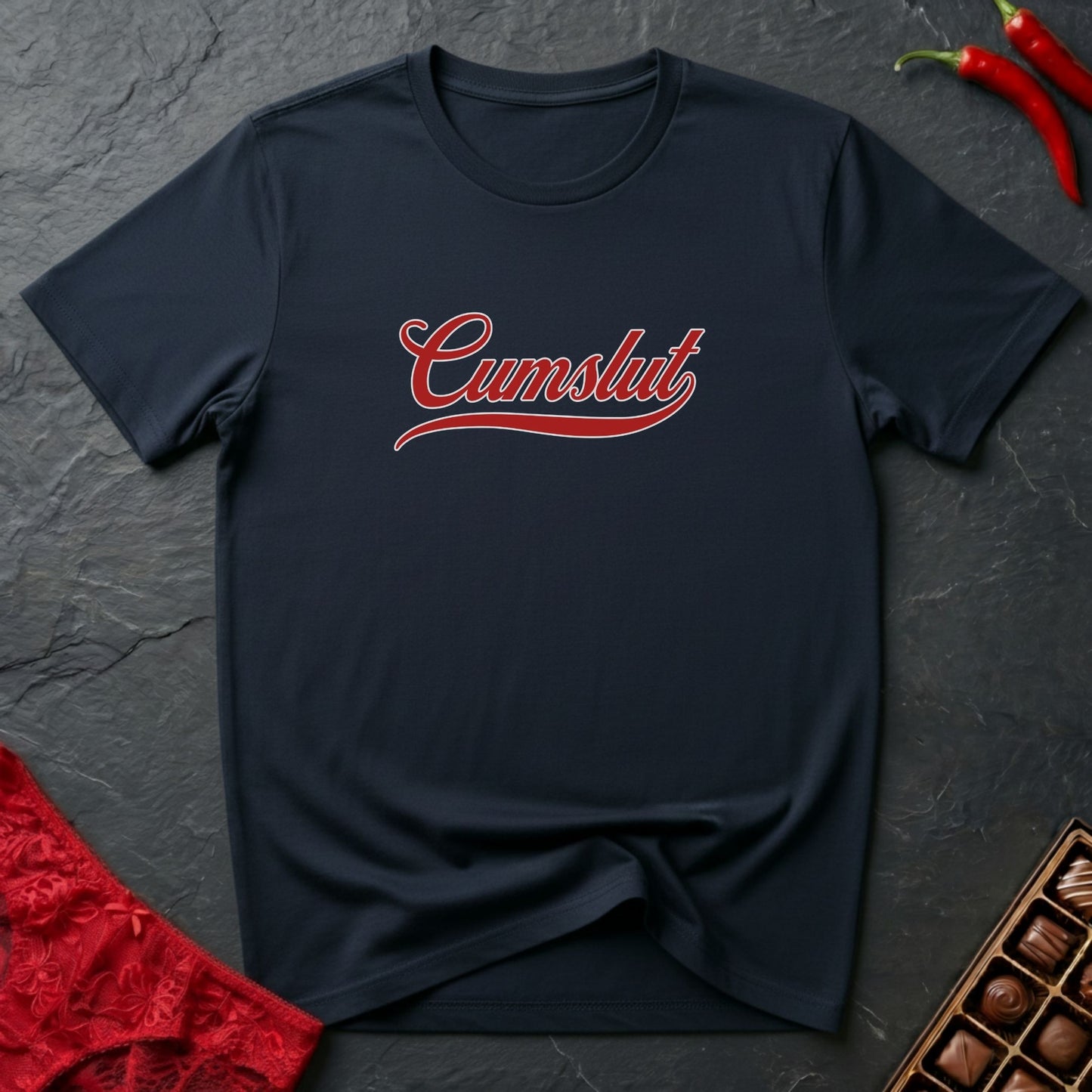 Cumslut Text T-Shirt
