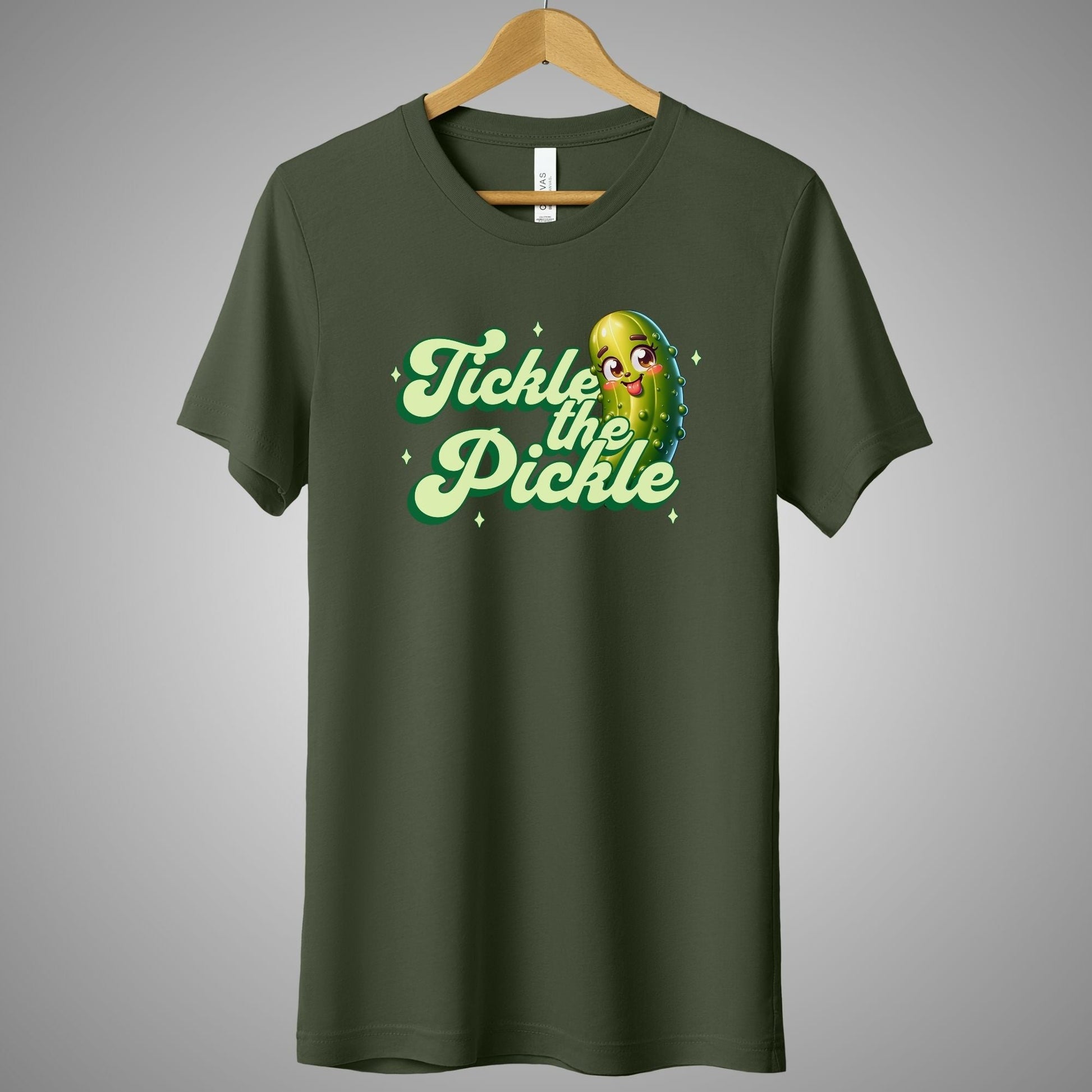 a green t - shirt that says take the pickle